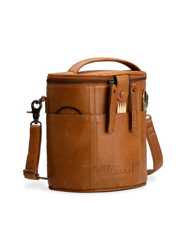 Ledertasche für Strickzubehör Muud Grace - Whisky