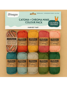 Beutel mit 10 Knäueln Scheepjes Catona Colour Pack - Harvest tart