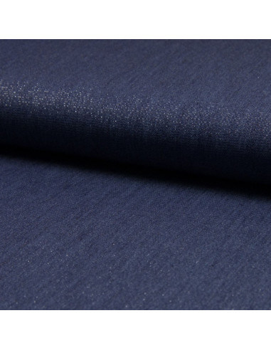Chambray-Lurex-Stoff - Blau