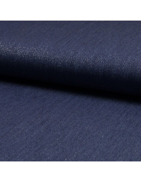 Chambray-Lurex-Stoff - Blau