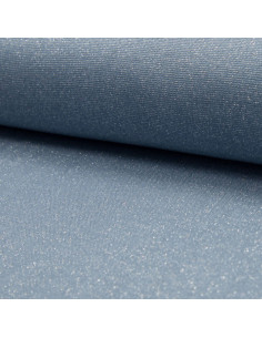 Jersey-Rippstrickstoff mit Lurex - Hellblau mit silbernem Lurex