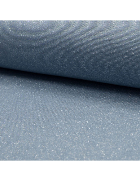 Jersey-Rippstrickstoff mit Lurex - Hellblau mit silbernem Lurex