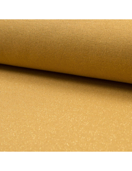 Rippstrick-Jersey-Stoff mit Lurex - Ocker Lurex Gold