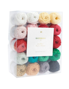 Set mit 20 Ricorumi Baumwollknäueln - Just Bees + Fruits + Flowers