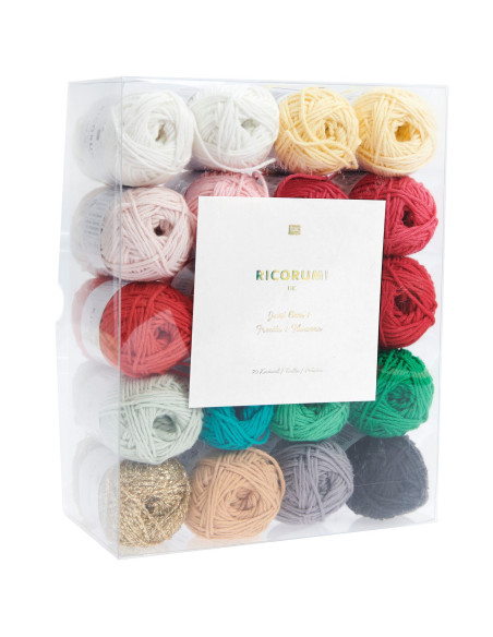 Set mit 20 Ricorumi Baumwollknäueln - Just Bees + Fruits + Flowers