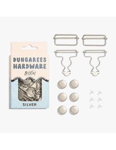 Schnallenset für Latzhosen - Silber