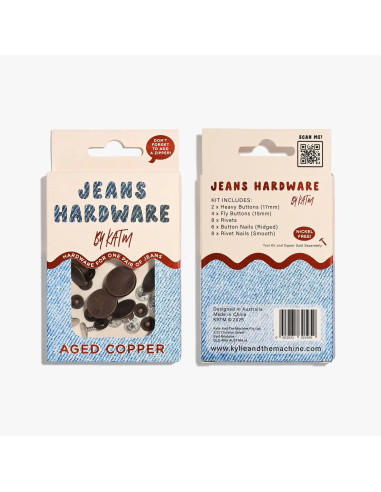 Jeans-Knopf- und Nieten-Set - Kupfer
