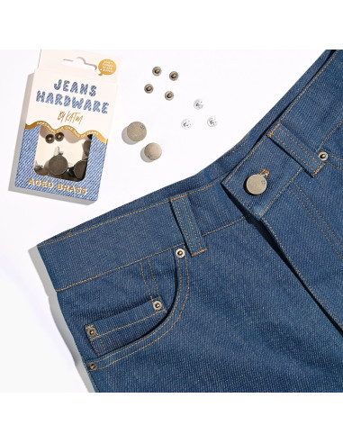 Jeans-Knopf- und Nieten-Set - Messing