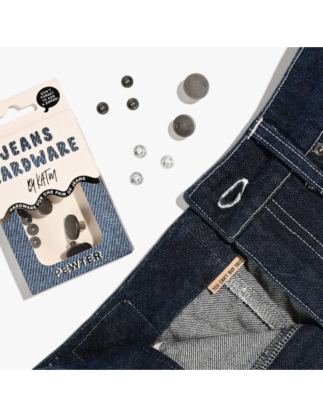 Jeans-Knopf- und Nieten-Set - Zinn