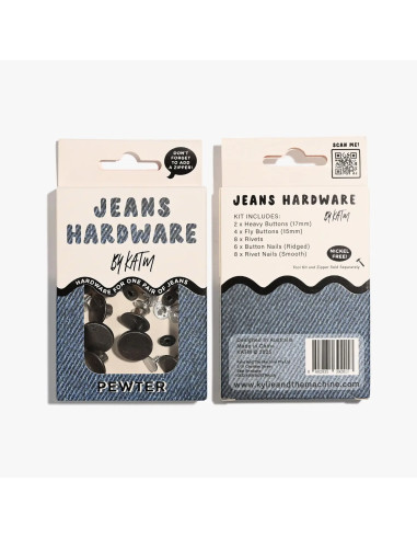 Jeans-Knopf- und Nieten-Set - Zinn