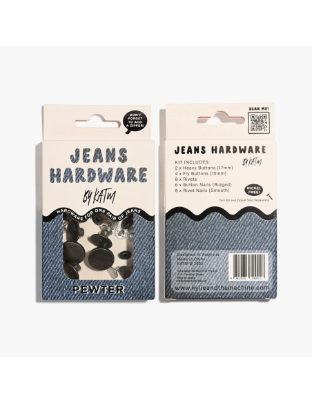Jeans-Knopf- und Nieten-Set - Zinn