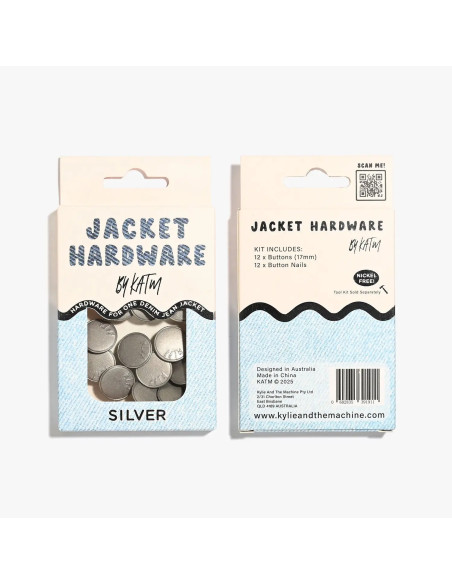 Jeans-Knopfset für Jacken - Silber