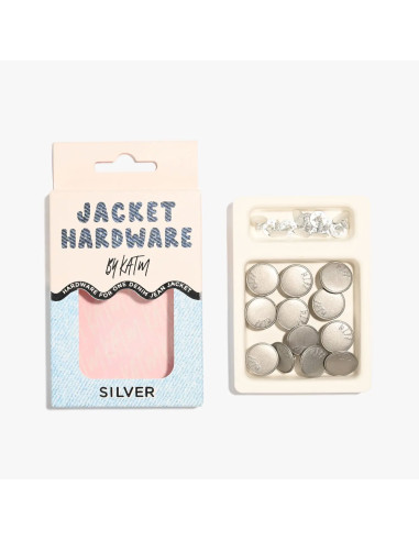 Jeans-Knopfset für Jacken - Silber