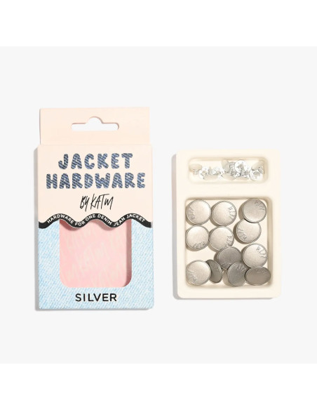 Jeans-Knopfset für Jacken - Silber