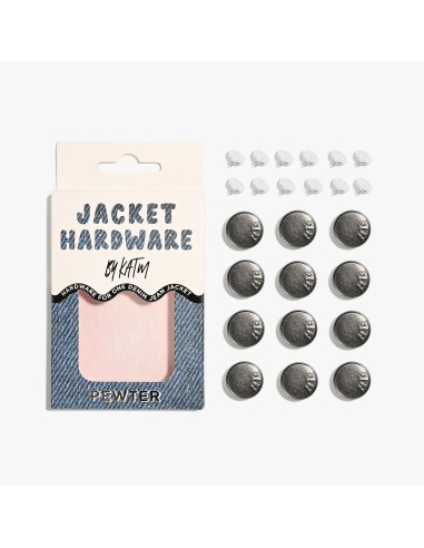 Jeans-Knopfset für Jacken - Zinn