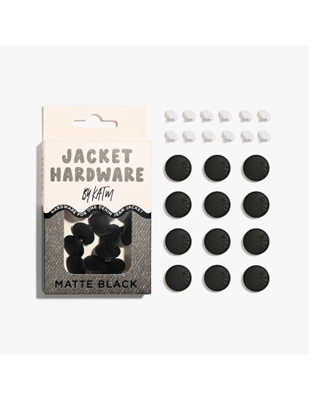 Jeans-Knopfset für Jacken - Matt Schwarz