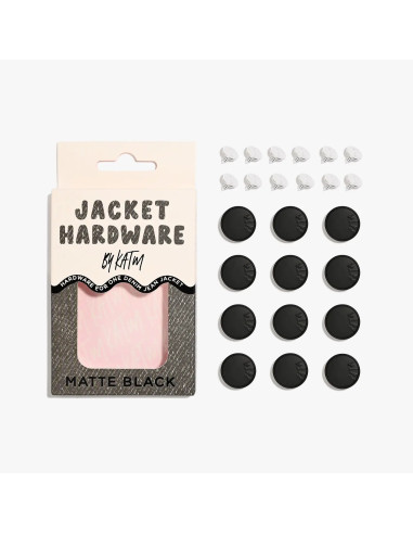 Jeans-Knopfset für Jacken - Matt Schwarz