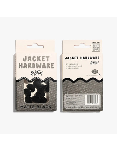 Jeans-Knopfset für Jacken - Matt Schwarz