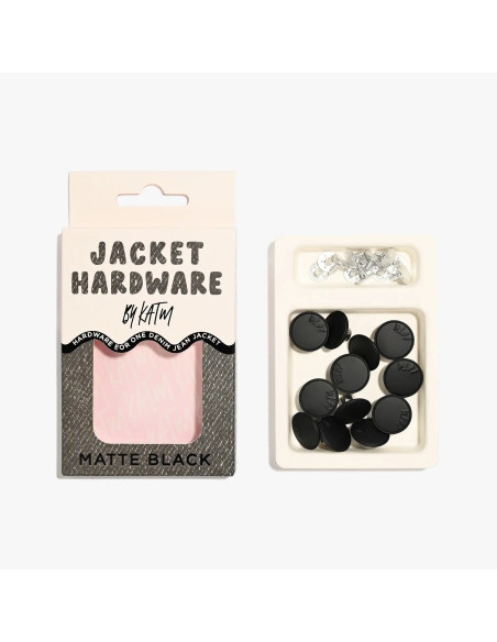 Jeans-Knopfset für Jacken - Matt Schwarz