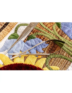 Mikroverzahnte Pinzetten-Schere mit gerader Spitze 12 cm Apliquick 2