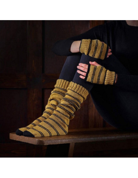 Harry Potter Strickset – Hufflepuff Socken und Handschuhe