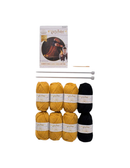 Harry Potter Strickset – Hufflepuff Socken und Handschuhe