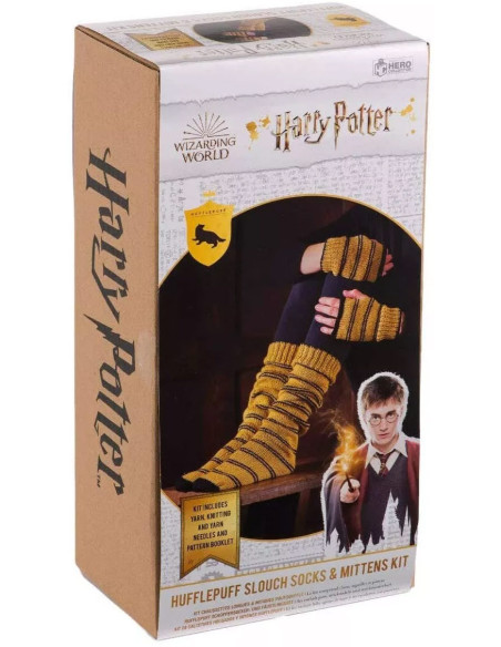 Harry Potter Strickset – Hufflepuff Socken und Handschuhe