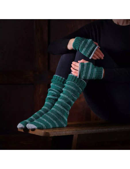 Harry Potter Strickset – Slytherin Socken und Handschuhe