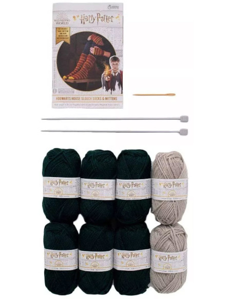 Harry Potter Strickset – Slytherin Socken und Handschuhe