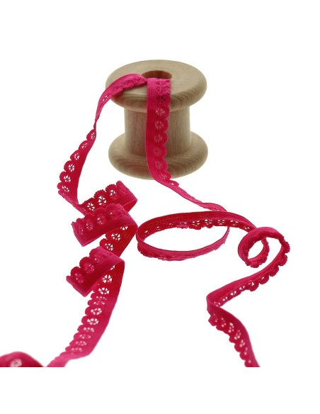Elastischer Spitzen-Slip - Fuchsia