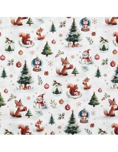 Baumwoll-Popeline-Stoff - Dounoël weiß und grün