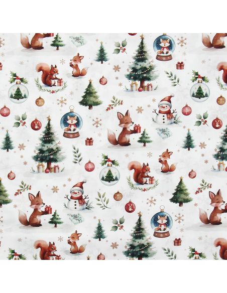 Baumwoll-Popeline-Stoff - Dounoël weiß und grün
