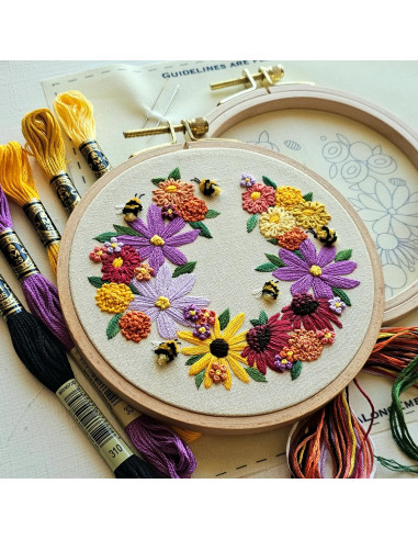 Kit broderie - Bumblebee Bouquet