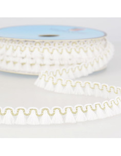 Lurex-Fransenborte 12 mm - Weiß