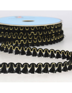 Lurex-Fransenborte 12 mm - Schwarz