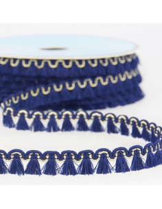 Lurex-Fransenborte 12 mm - Marineblau