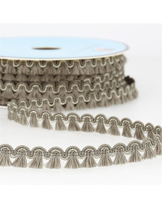 Lurex-Fransenborte 12 mm - Grau