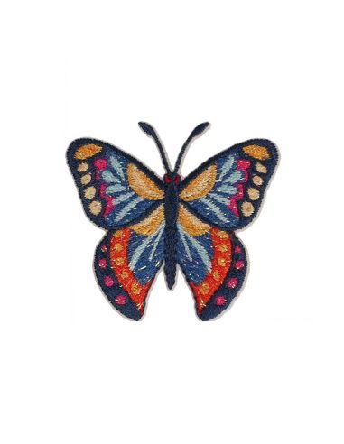 Bügelbild Schmetterling - Blau und Orange