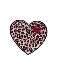 Bügelbild Herz - Rosa Panther