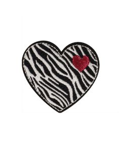 Bügelbild Herz - Zebra