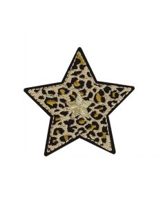 Bügelaufnäher Stern - Beige Panther