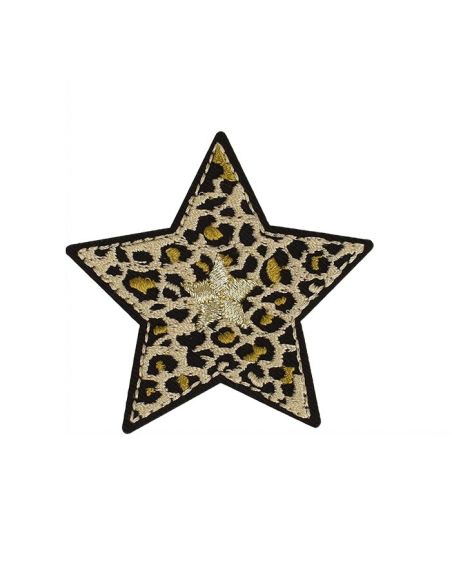 Bügelaufnäher Stern - Beige Panther