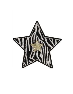 Bügelaufnäher Stern - Zebra