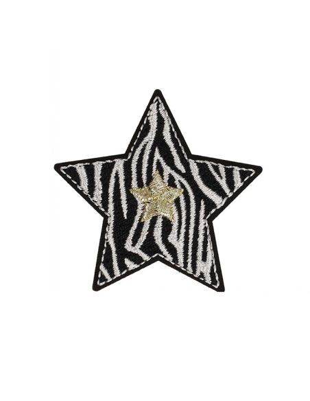 Bügelaufnäher Stern - Zebra