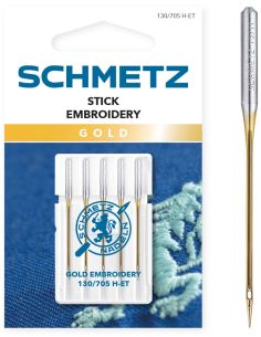 Maschinennadel zum Sticken Gold Schmetz