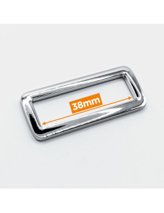 Rechteckige Metallschnalle - Silber 38 mm