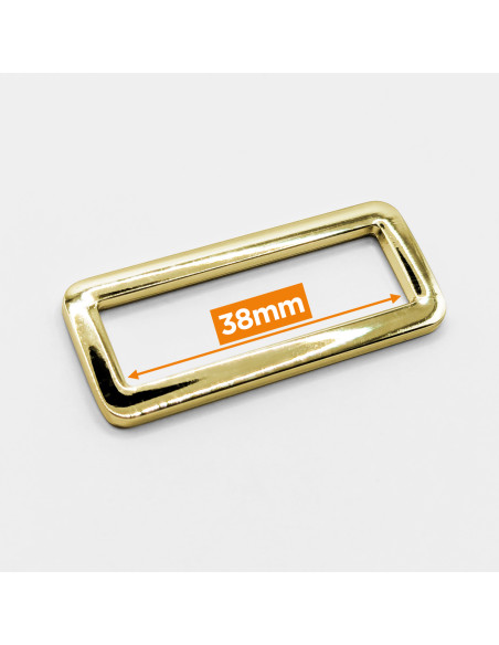 Rechteckige Metallschließe - Gelbgold 38 mm