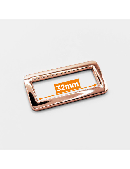 Rechteckige Metallschließe - Roségold 32 mm