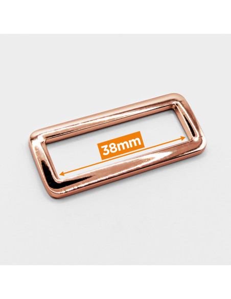Rechteckige Metallschließe - Roségold 38 mm