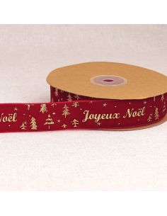 Samtband Frohe Weihnachten - Rot